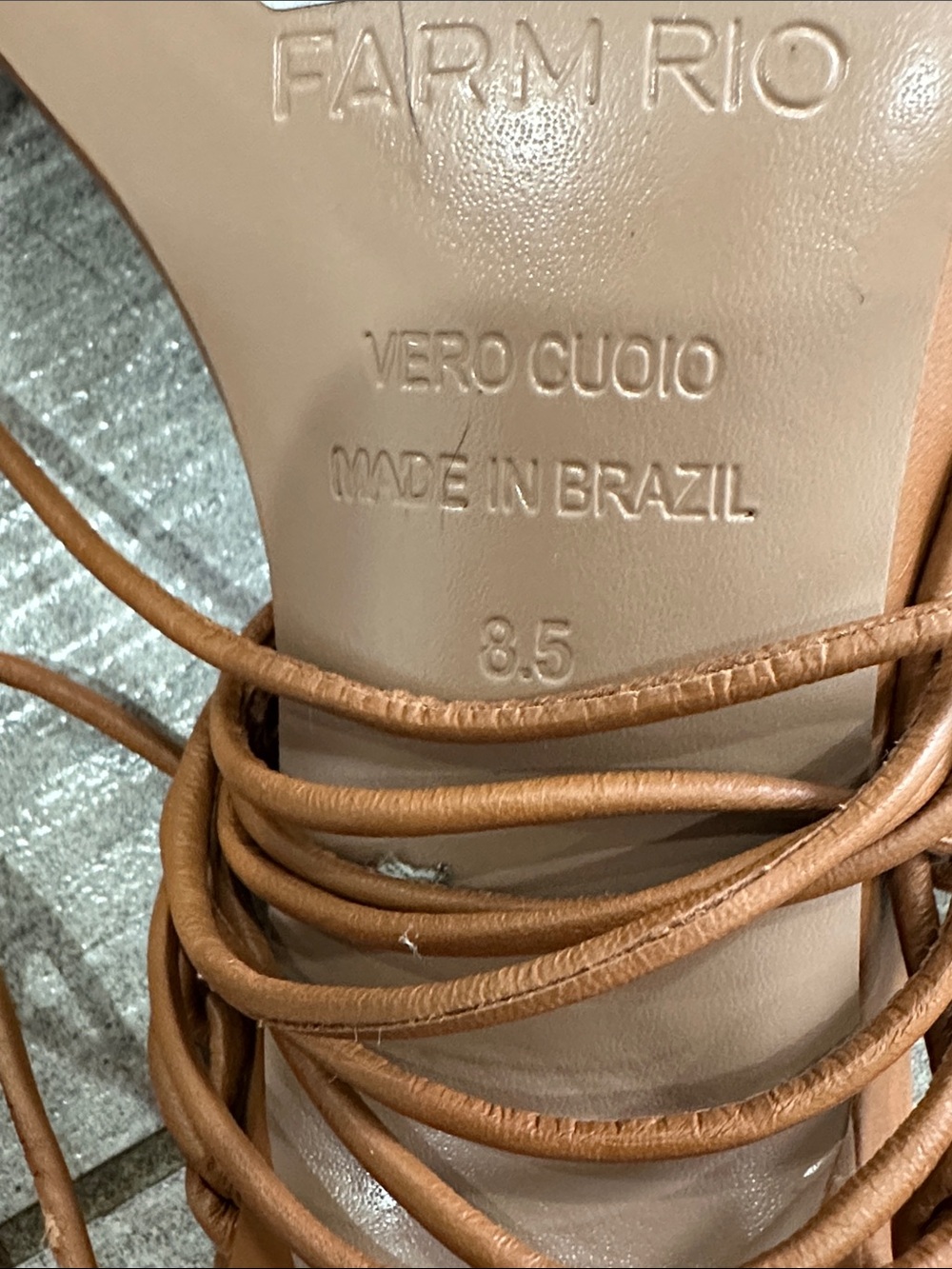 Farm Rio Shell Macrame Kitten Heel Sandals - Picture 11 of 11
